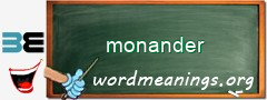 WordMeaning blackboard for monander